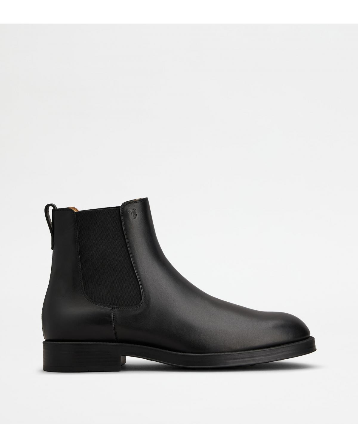 Bottine Chelsea en Cuir NOIR