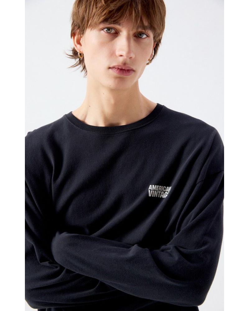 T-shirt A MERICAN  Vintage homme Ykobow NOIR