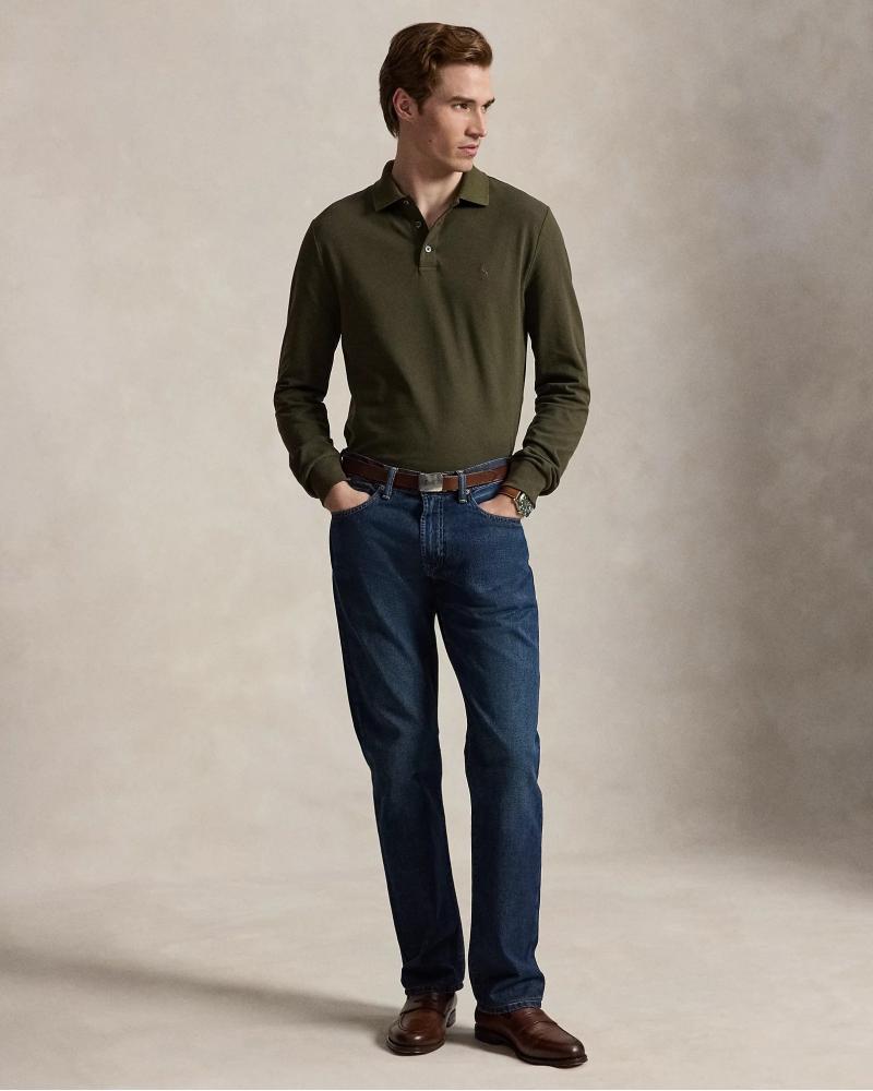 Polo Ralph Lauren M Longues piqué stretch Custom Slim Fit Kaki