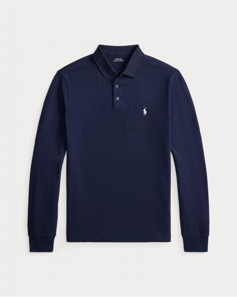 Polo Ralph Lauren M Longues piqué stretch Custom Slim Fit Marine