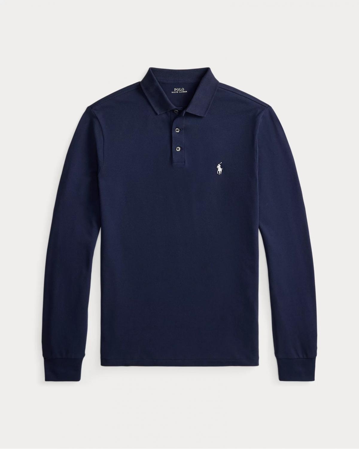Polo Ralph Lauren M Longues piqué stretch Custom Slim Fit Marine