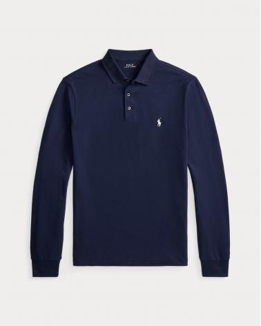 Polo Ralph Lauren M Longues piqué stretch Custom Slim Fit Marine