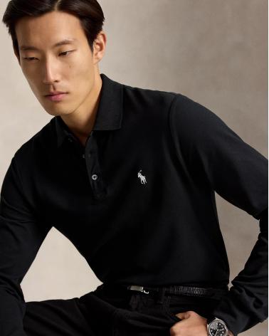Polo Ralph Lauren M Longues piqué stretch Custom Slim Fit NOIR