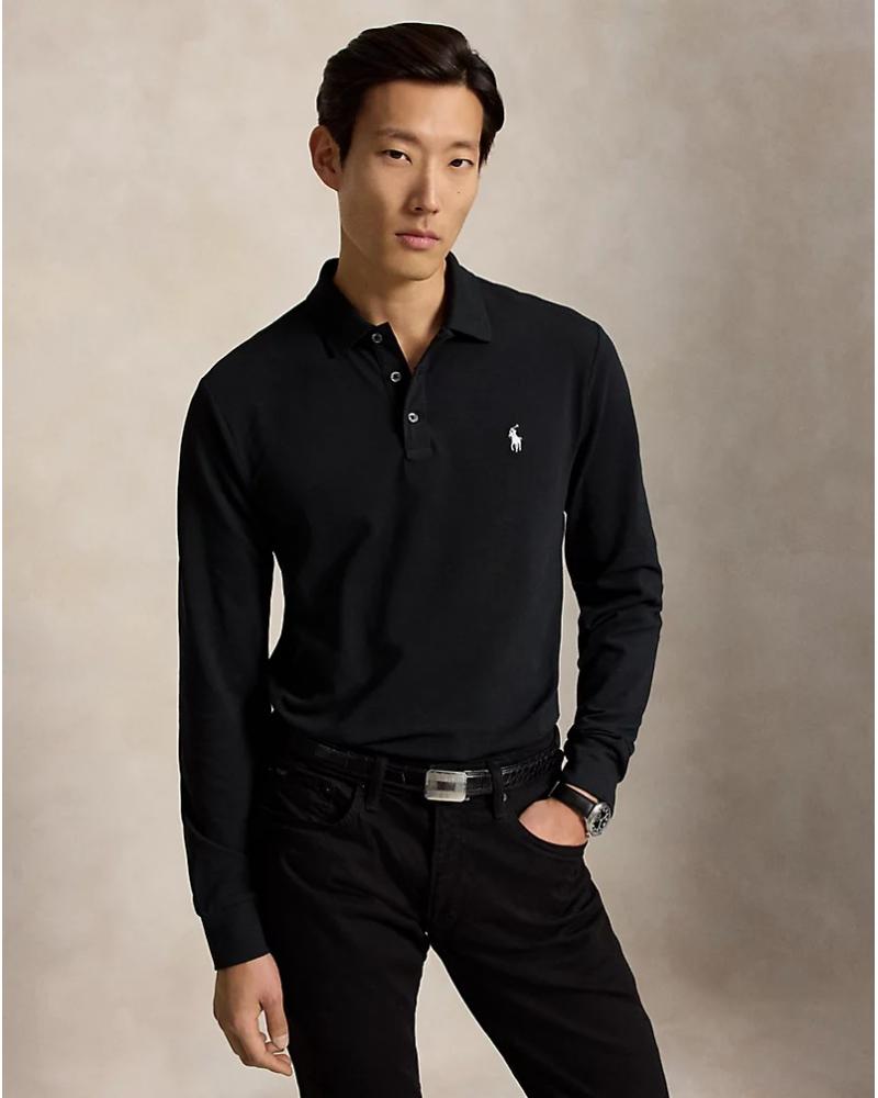 Polo Ralph Lauren M Longues piqué stretch Custom Slim Fit NOIR