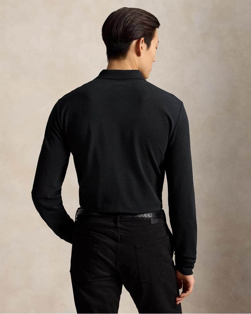 Polo Ralph Lauren M Longues piqué stretch Custom Slim Fit NOIR