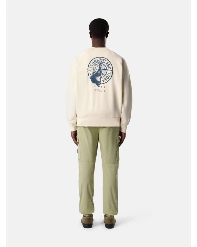 SWEAT STONE ISLAND 6100008 S0466 0029 BEIGE IVOIRE
