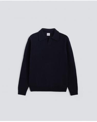 PULL POLO ASPESI COL OUVERT NOIR