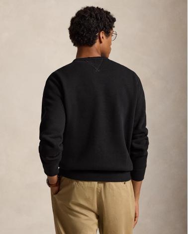 SWEAT RALPH LAUREN  COL ROND DOUBLE MAILLE NOIR