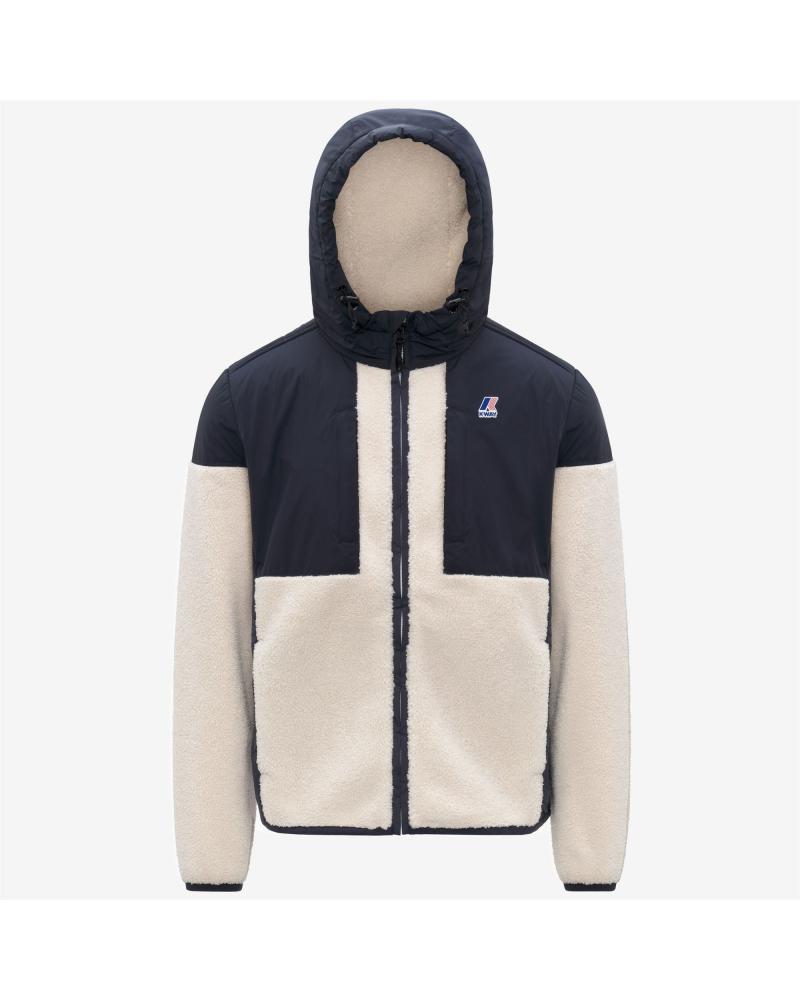 SWEAT BLOUSON SAMSON ORSETTO K-WAY BLUE -DEPHT-ECRU MARINE