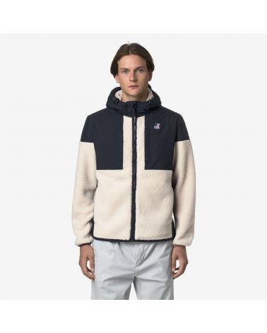 SWEAT BLOUSON SAMSON ORSETTO K-WAY BLUE -DEPHT-ECRU MARINE