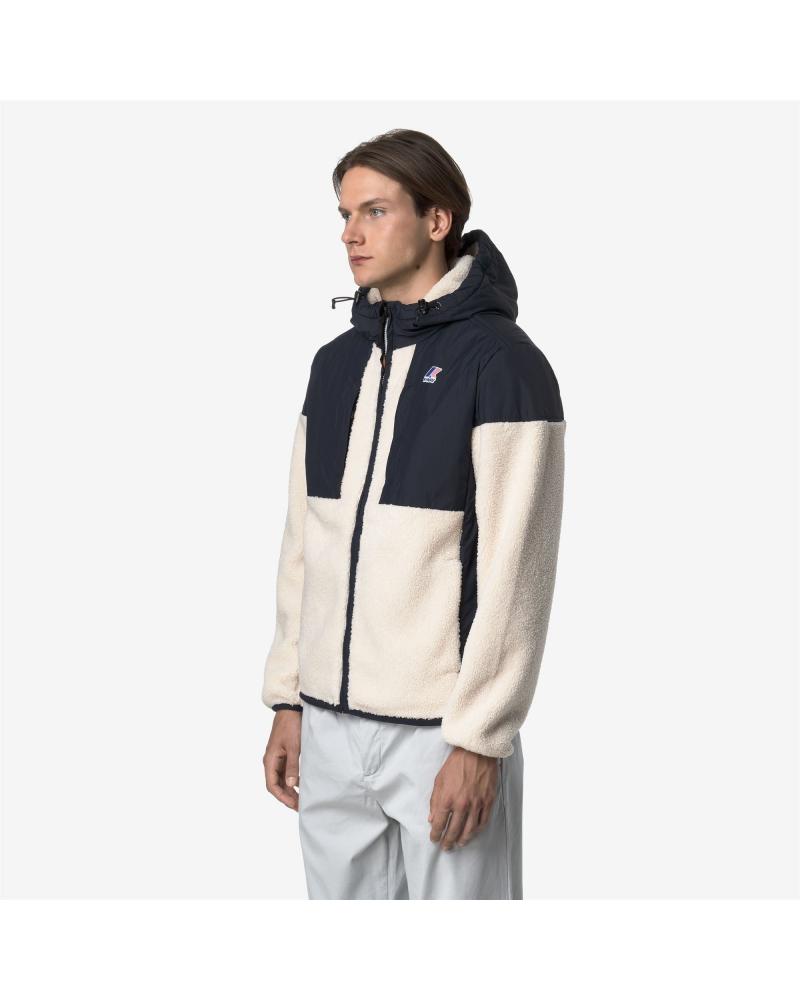 SWEAT BLOUSON SAMSON ORSETTO K-WAY BLUE -DEPHT-ECRU MARINE