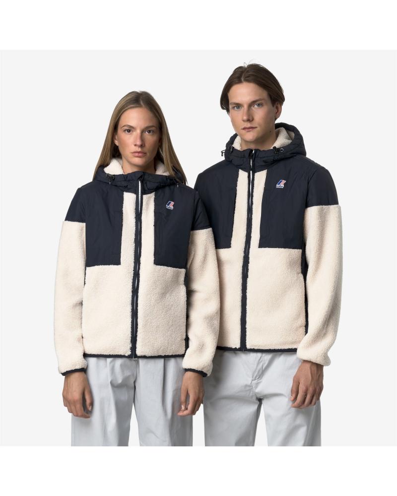 SWEAT BLOUSON SAMSON ORSETTO K-WAY BLUE -DEPHT-ECRU MARINE