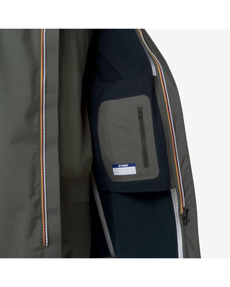 Veste K-WAY Thomas Bonded Green Black-Blue Depht