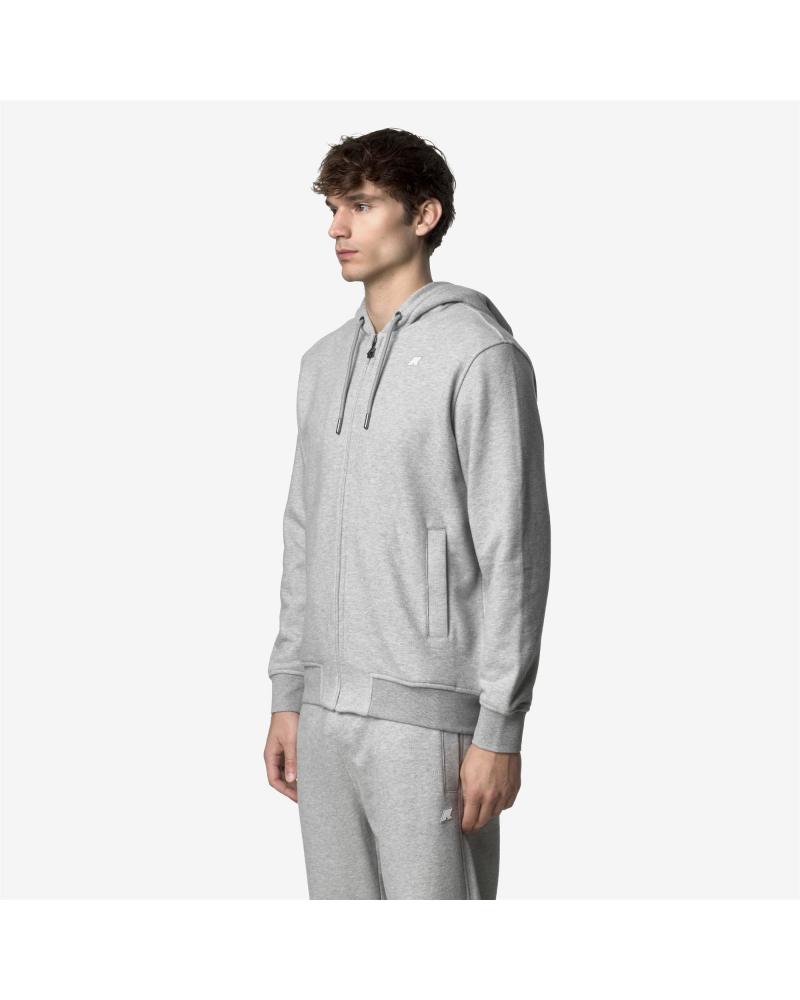 VESTE SWEAT K-WAY ANTHONY HEAVY FLEECE  GRIS