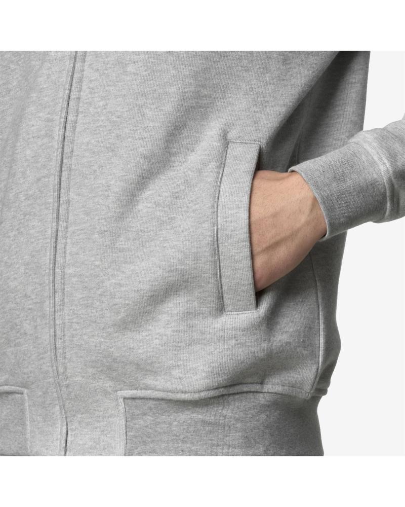 VESTE SWEAT K-WAY ANTHONY HEAVY FLEECE  GRIS