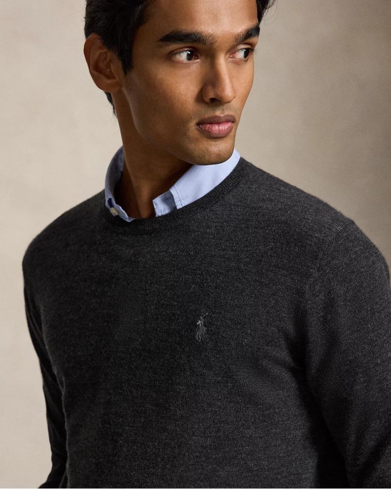 PULL COL ROND RALPH LAUREN GRIS