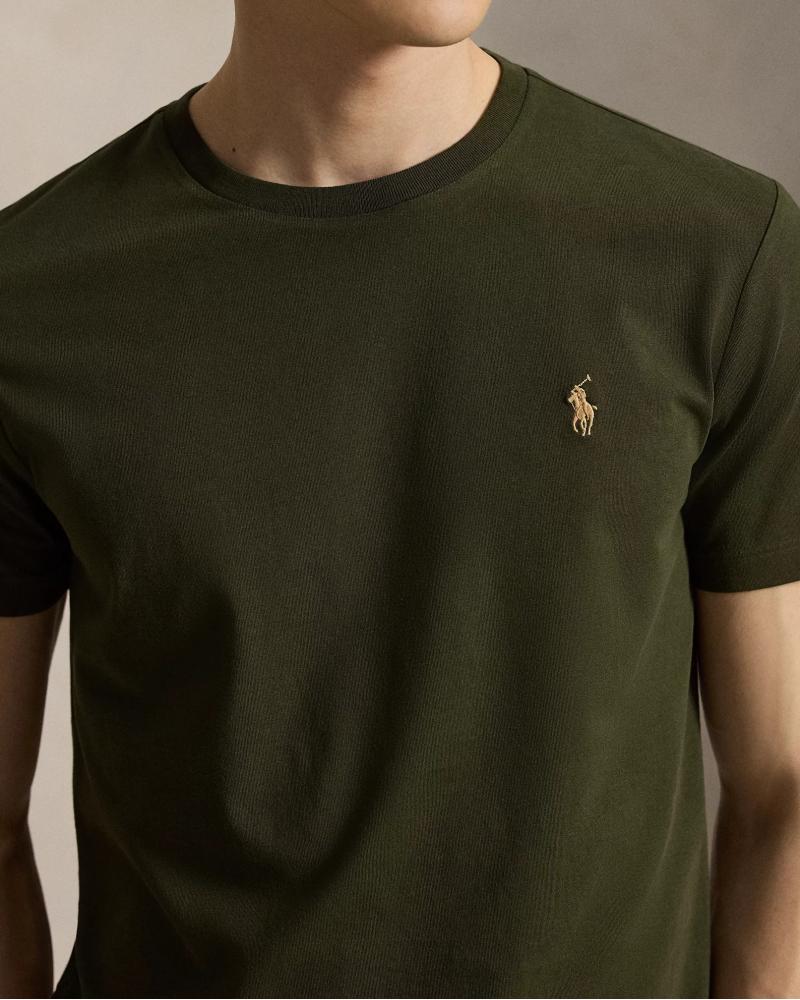T-shirt  Ralph Lauren en jersey à col rond OLIVE KAKI