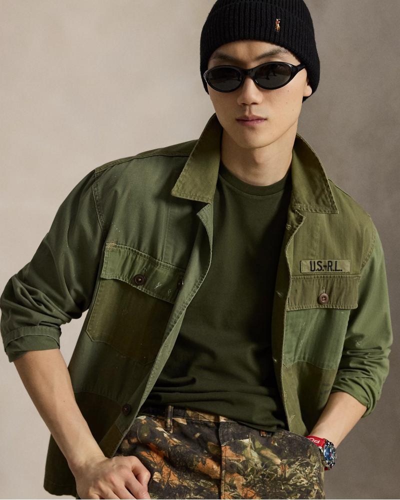 T-shirt  Ralph Lauren en jersey à col rond OLIVE KAKI