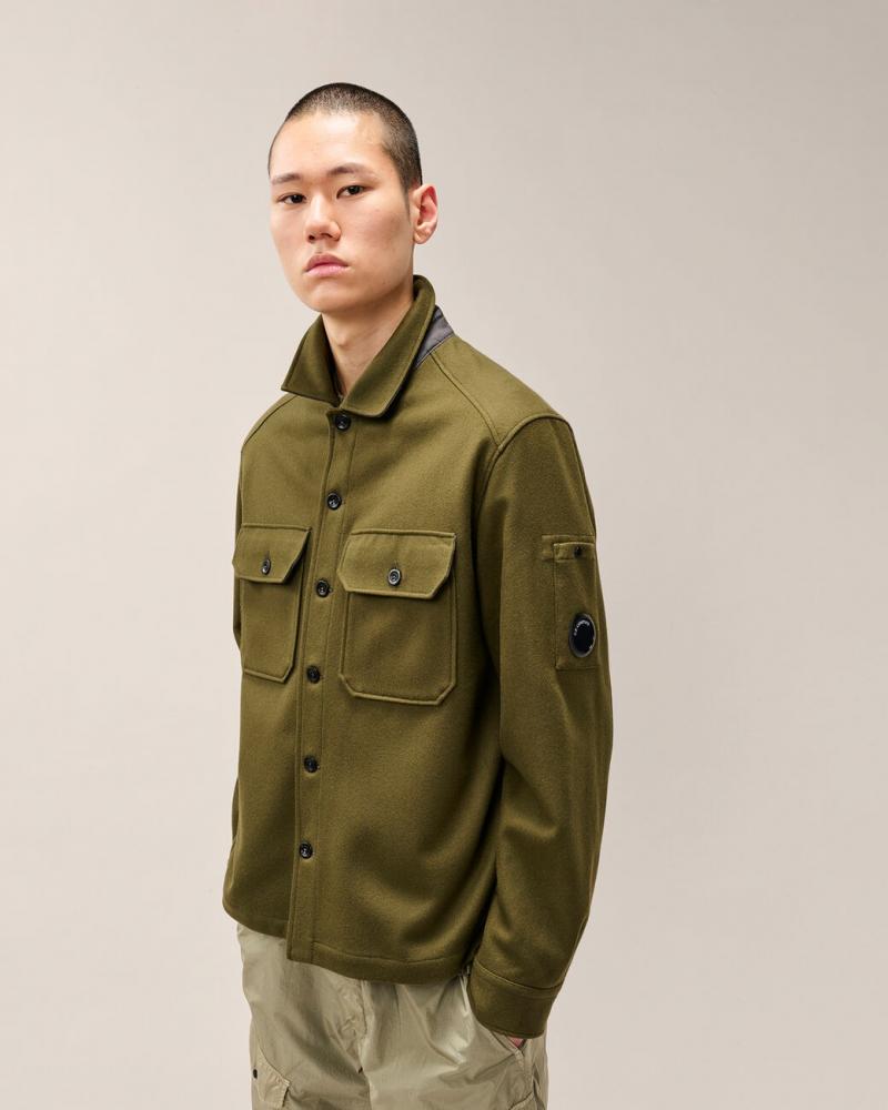 BLOUSON OVERSHIRT FELTED WOOL C.P. COMPANY S216A 683 KAKI 
