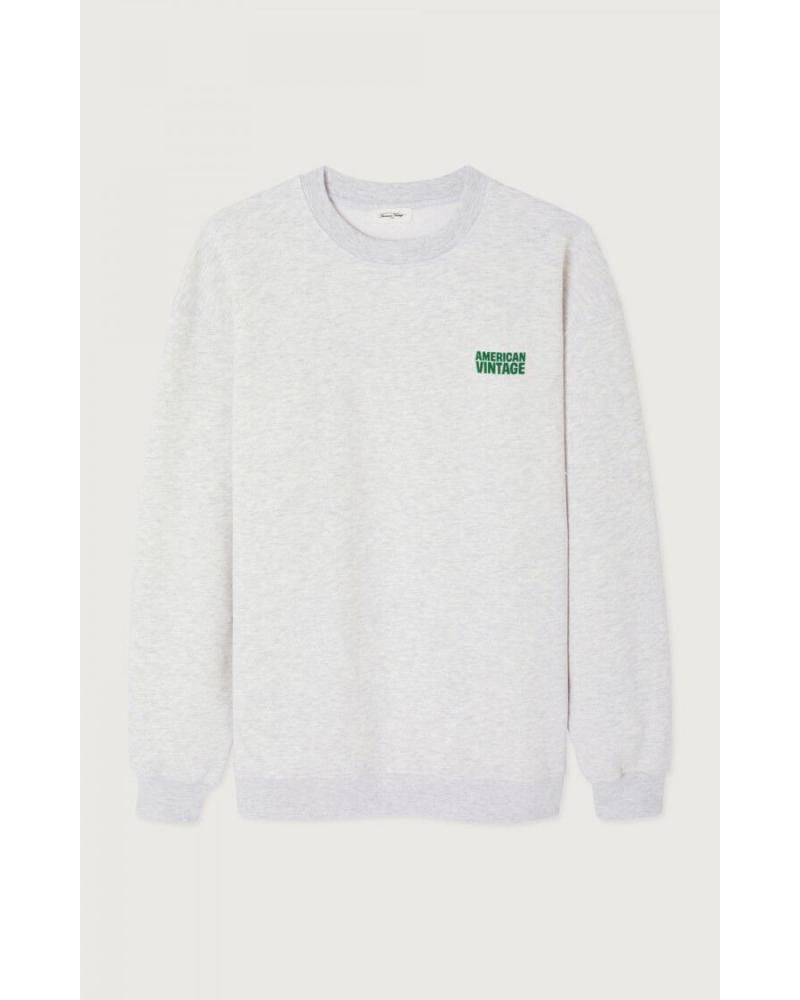 SWEAT AMERICAN VINTAGE BAPTON  COL ROND GRIS