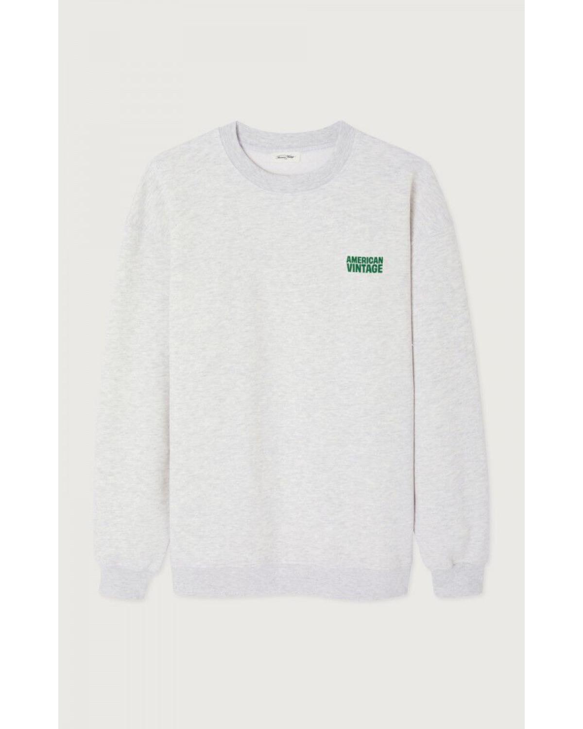 SWEAT AMERICAN VINTAGE BAPTON  COL ROND GRIS