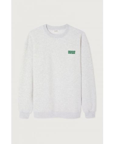 SWEAT AMERICAN VINTAGE BAPTON  COL ROND GRIS