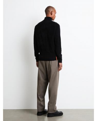 PULL RRD VELVET COL MONTANT ZIP NOIR