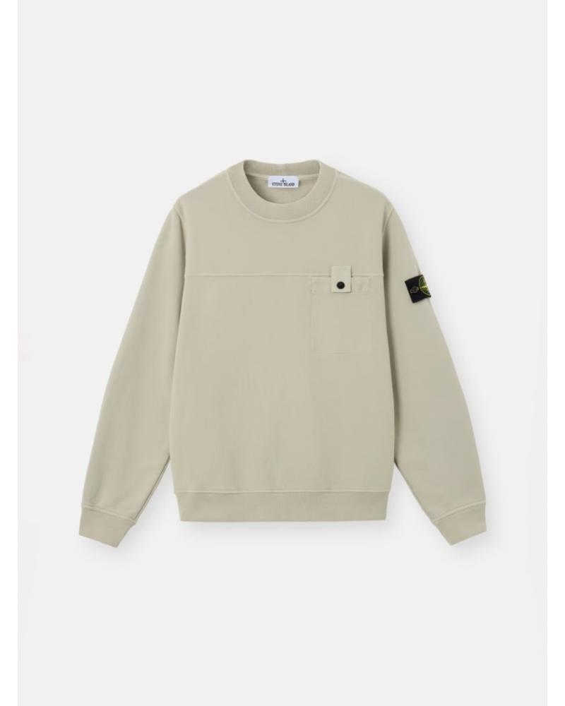 SWEAT STONE ISLAND COL ROND 6100038 S0A20 005G  VERT MILITAIRE KAKI