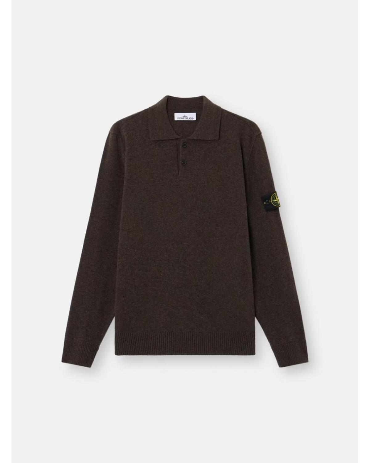 PULL POLO STONE ISLAND 5100018  S00B4  0M60 GRIS Mélangé