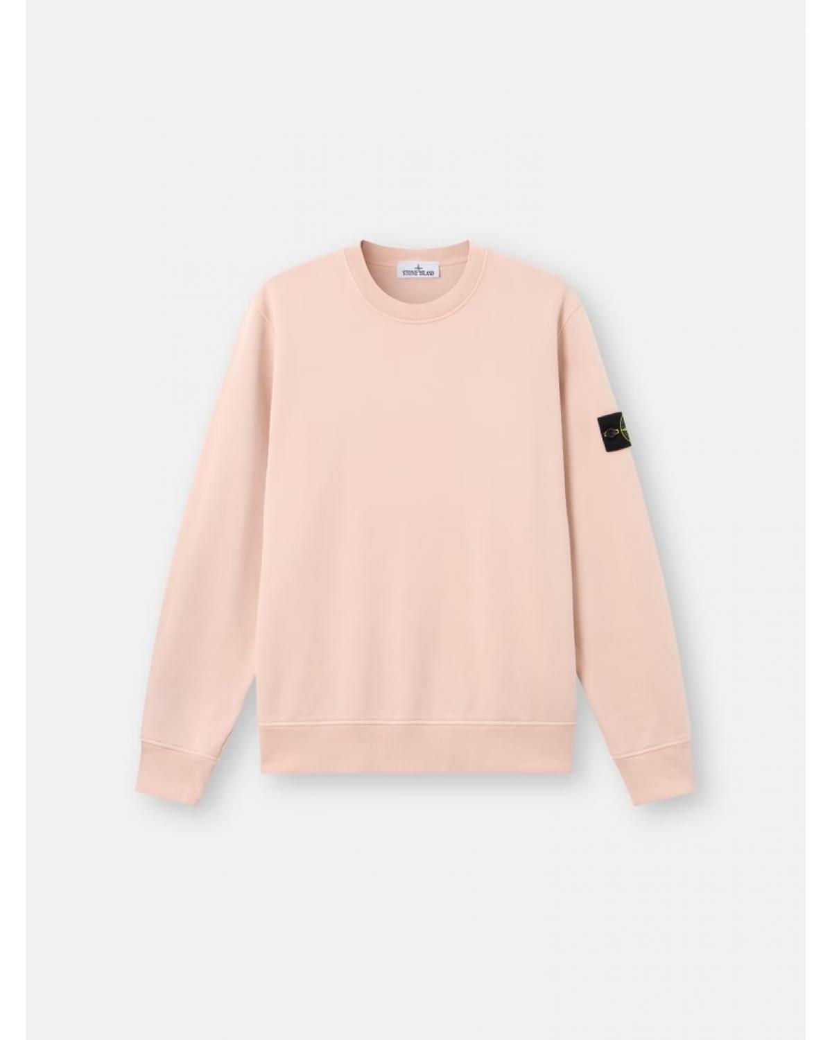 SWEAT STONE ISLAND 6100060  S00051 005G ORGANIC COTTON FLEECE ROSE ANTIQUE