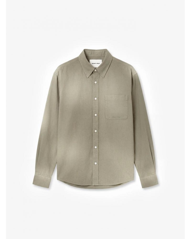 Chemise manches longues avec logo Dyed Script - Vert forêt délavé