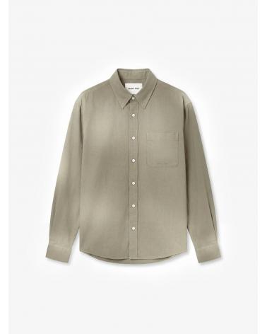 Chemise manches longues avec logo Dyed Script - Vert forêt délavé