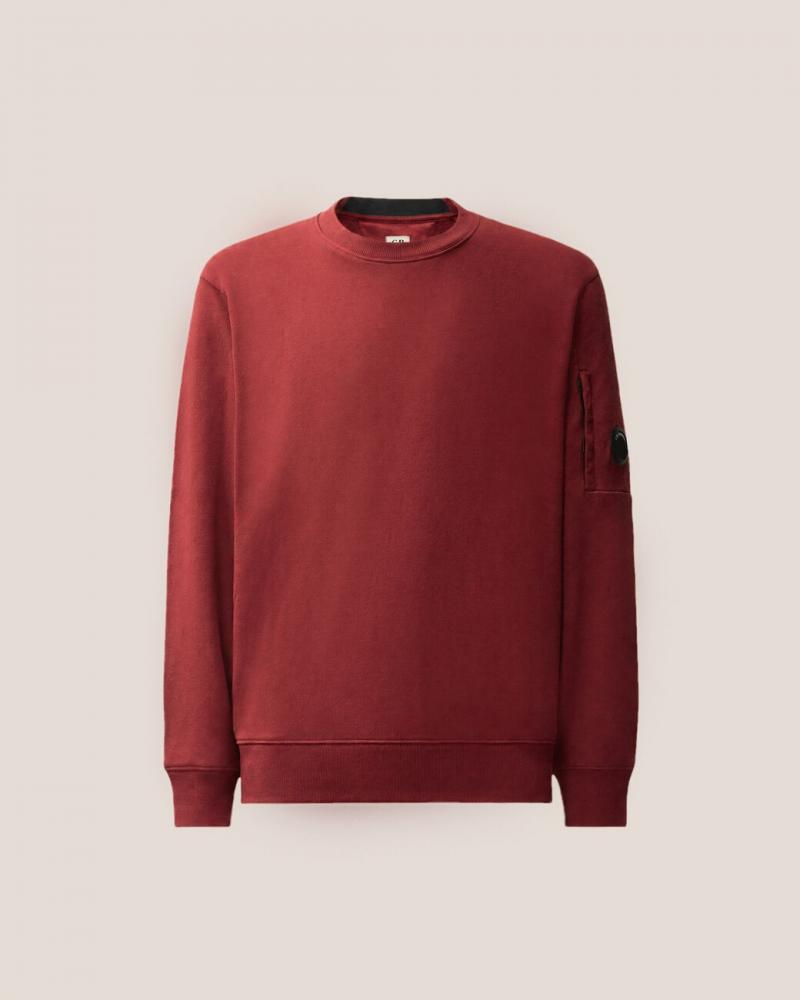 SWEAT C.P.COMPANY DIAGONAL RAISED CREW NECK SS713A  592Andorra Red Bordeaux