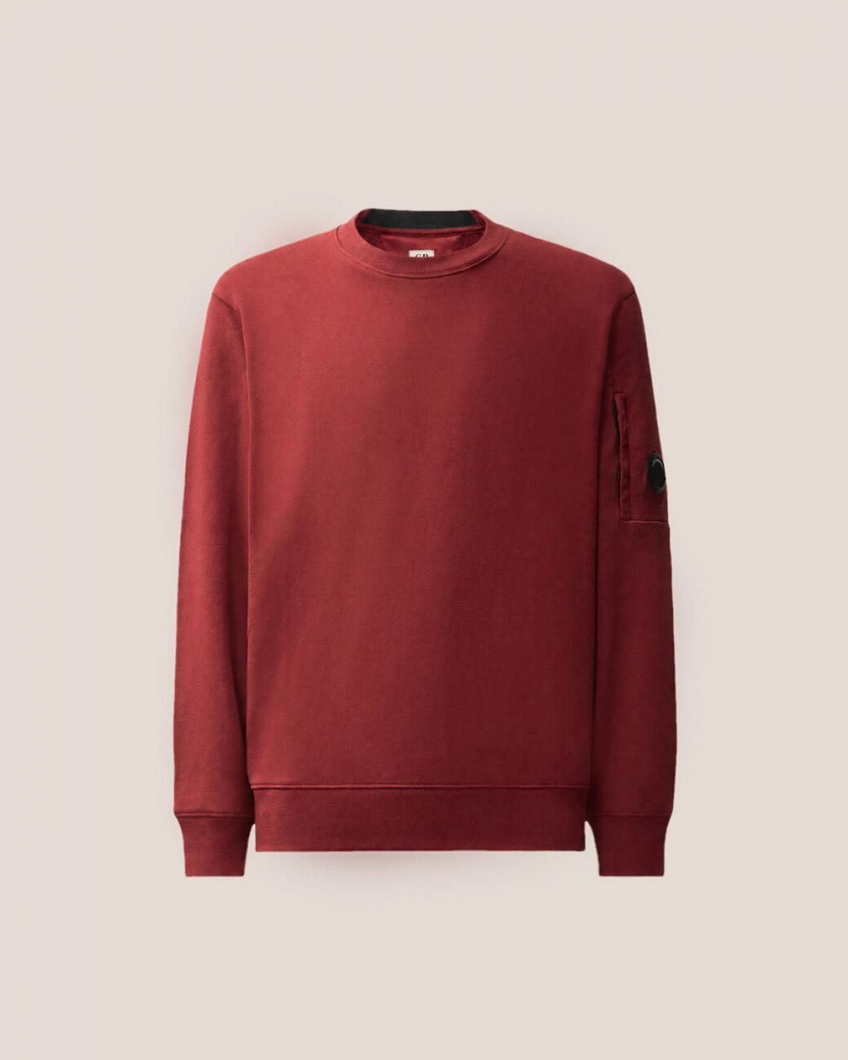 SWEAT C.P.COMPANY DIAGONAL RAISED CREW NECK SS713A  592Andorra Red Bordeaux