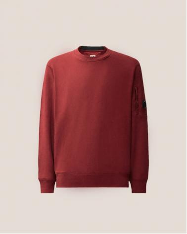 SWEAT C.P.COMPANY DIAGONAL RAISED CREW NECK SS713A  592Andorra Red Bordeaux