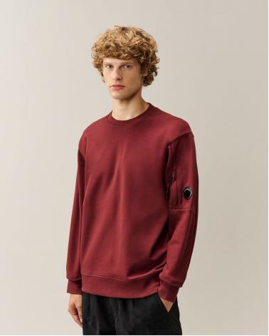 SWEAT C.P.COMPANY DIAGONAL RAISED CREW NECK SS713A  592Andorra Red Bordeaux