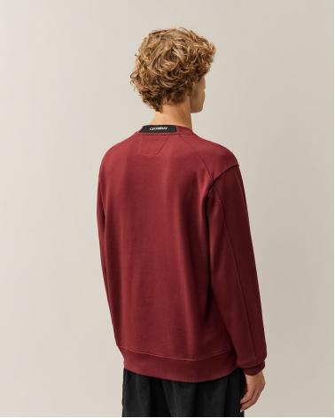 SWEAT C.P.COMPANY DIAGONAL RAISED CREW NECK SS713A  592Andorra Red Bordeaux