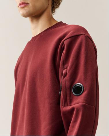 SWEAT C.P.COMPANY DIAGONAL RAISED CREW NECK SS713A  592Andorra Red Bordeaux
