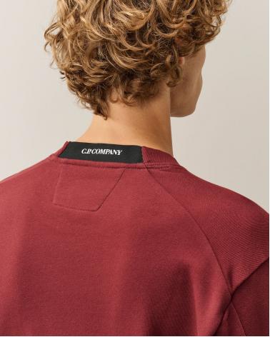 SWEAT C.P.COMPANY DIAGONAL RAISED CREW NECK SS713A  592Andorra Red Bordeaux