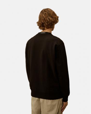 SWEAT C.P.COMPANY DIAGONAL RAISED CREWNECK SS713A  999 NOIR