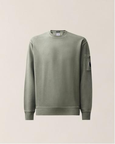 SWEAT CREW NECK BRUSHED EMERIZED DIAGONAL FLEECE C.P. COMPANY SS192A 356 VERT