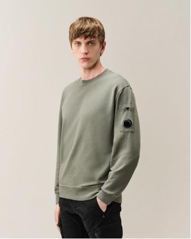 SWEAT CREW NECK BRUSHED EMERIZED DIAGONAL FLEECE C.P. COMPANY SS192A 356 VERT