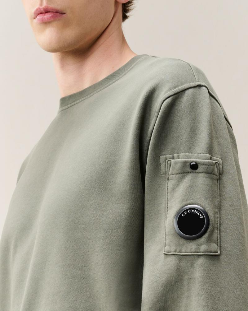 SWEAT CREW NECK BRUSHED EMERIZED DIAGONAL FLEECE C.P. COMPANY SS192A 356 VERT
