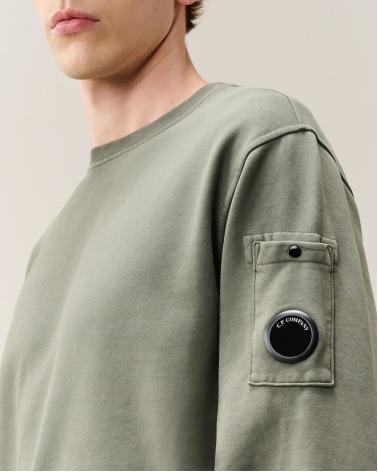 SWEAT CREW NECK BRUSHED EMERIZED DIAGONAL FLEECE C.P. COMPANY SS192A 356 VERT