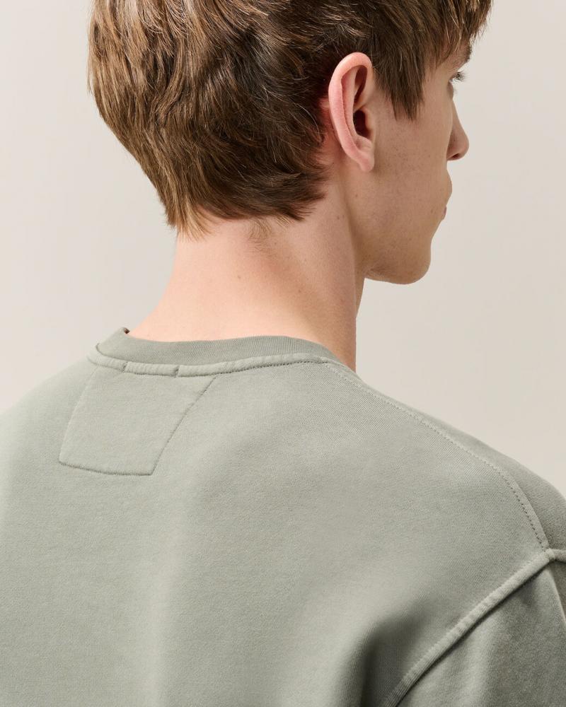 SWEAT CREW NECK BRUSHED EMERIZED DIAGONAL FLEECE C.P. COMPANY SS192A 356 VERT