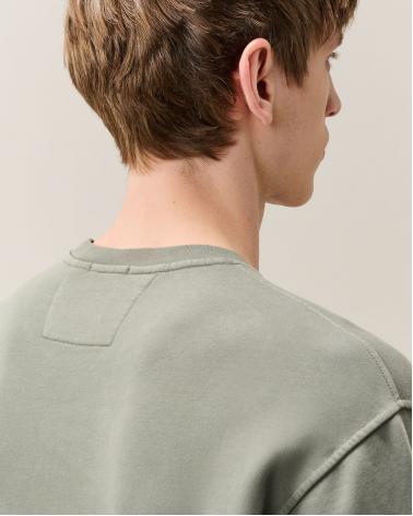 SWEAT CREW NECK BRUSHED EMERIZED DIAGONAL FLEECE C.P. COMPANY SS192A 356 VERT