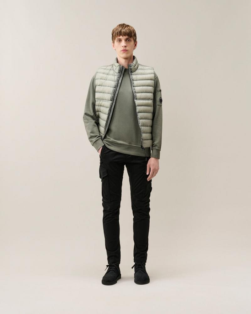 SWEAT CREW NECK BRUSHED EMERIZED DIAGONAL FLEECE C.P. COMPANY SS192A 356 VERT