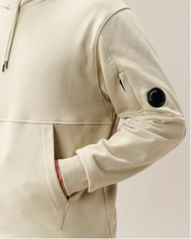 SWEAT C.P COMPANY HOODED  SS714 120  SILVER BIRCH ECRU  