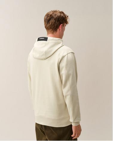 SWEAT C.P COMPANY HOODED  SS714 120  SILVER BIRCH ECRU  