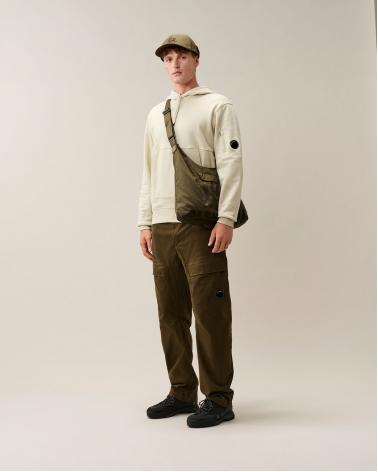 SWEAT C.P COMPANY HOODED  SS714 120  SILVER BIRCH ECRU  